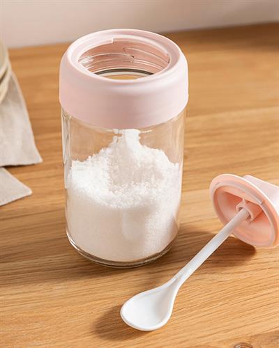 Elanor Съд За Подправки С Лъжичка, Стъкло, Прах, 330 Ml