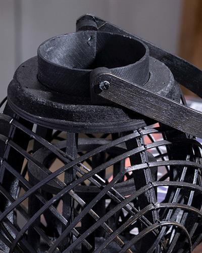 Elegance Bamboo Lantern 19x21cm Black