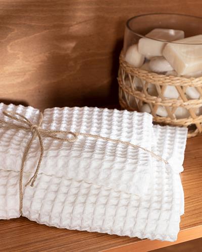 Elegance Комплект Кърпи За Баня 2 бр. Вафлена структура 41x76 см + 71x142 см Бял