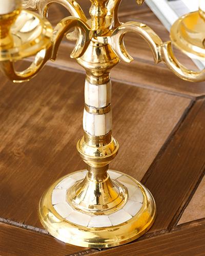 Elegance Свещник с 5 накрайника 8x8x23 см Златен