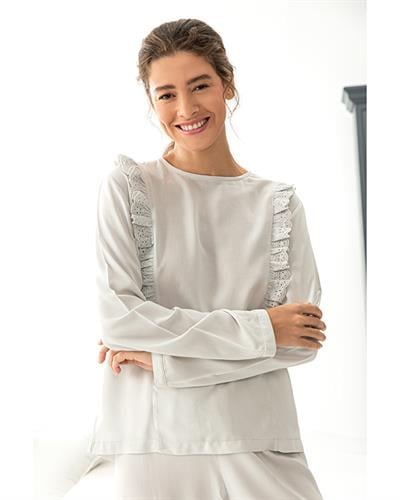 Elegance Viscose Women Pajama Set L Gray