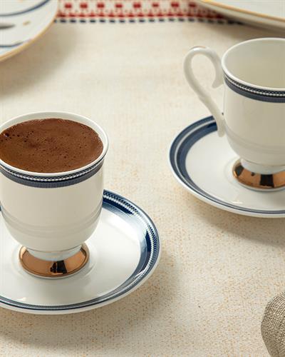 Elegance Line Сервиз За Кафе 4 Бр. За 2 Души, New Bone, Тъмно Синьо, 80 Ml