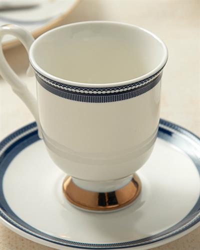 Elegance Line Сервиз За Кафе 4 Бр. За 2 Души, New Bone, Тъмно Синьо, 80 Ml