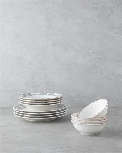 Elegant Комплект За Хранене Порцелан 12 части за 4 души Шарен