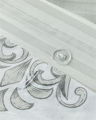 Elegant Crown Спално Бельо Компле Двоен Размер, Памучен Сатен, Сребристо, 200 X 220 Cm