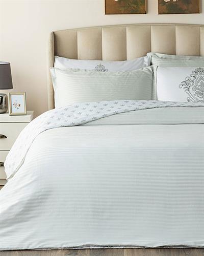 Elegant Crown Спален Комплект Кралски размер Памук Сатен 240x220 см Сребърен