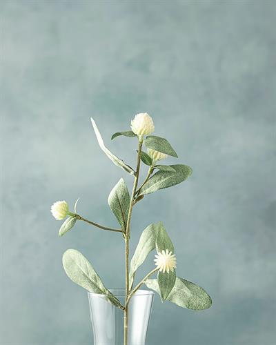 Elegant Flower Една Клонка Изкуствено Цвете Бяло, 46 Cm