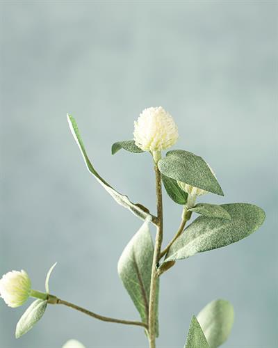 Elegant Flower Една Клонка Изкуствено Цвете Бяло, 46 Cm