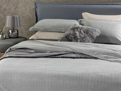 Elegant Gleam Спално Бельо Компле Super King Size, Боядисана Лъскава Прежда, Сребристо, 260 X 220 Cm