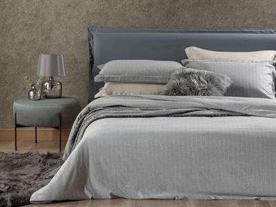 Elegant Gleam Спално Бельо Компле Super King Size, Боядисана Лъскава Прежда, Сребристо, 260 X 220 Cm