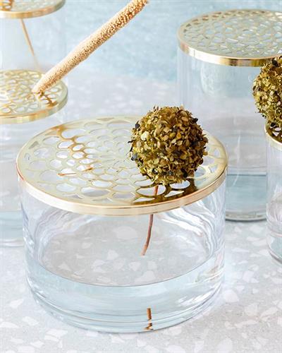 Elegant Paisley Ваза Никел 12X12X20 см Прозрачен