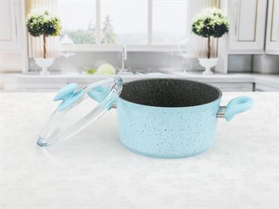 Elena ТЕНДЖЕРА Покрито стъкло Гранит 20 cm Mint