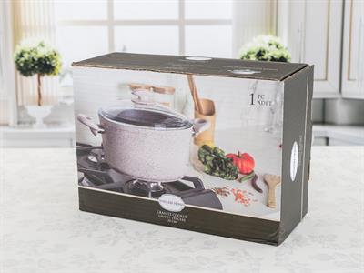 Elena ТЕНДЖЕРА Стъклен с капак Гранит 20 cm Pink