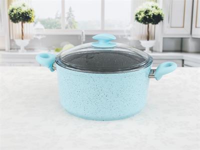 Elena ТЕНДЖЕРА Стъклен с капак Гранит 24 cm Mint