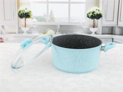 Elena ТЕНДЖЕРА Стъклен с капак Гранит 24 cm Mint