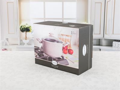 Elena ТЕНДЖЕРА Покрито стъкло Гранит 24 cm Pink