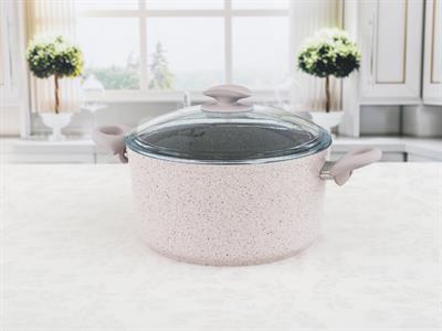 Elena ТЕНДЖЕРА Покрито стъкло Гранит 24 cm Pink