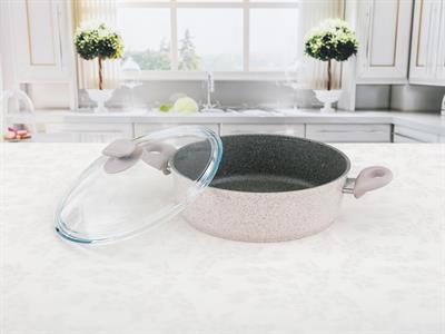 Elena ТЕНДЖЕРА Стъклен с капак Гранит 26 cm Pink