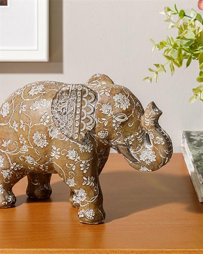 Elephant Дрънкулка Полирезин, Светлокафяво., 24 X 9 X 16,5 Cm