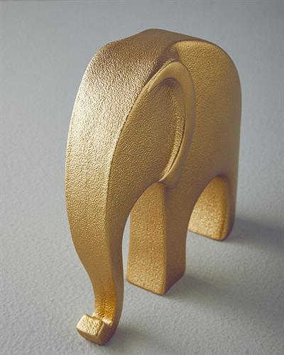 Elephant Фигурка Полирезин 20,2x5,7x20,6 см Златен