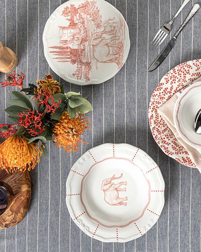 Elephant Чиния За Сервиране Порцелан, Червено, 25 Cm