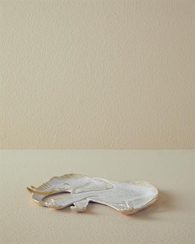 Elephant Декоративна Чиния Полирезин 25x2x19 см Златен