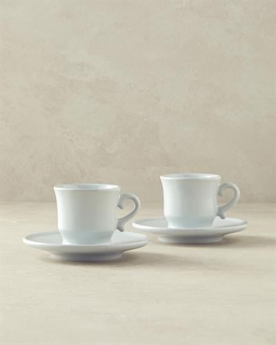 Elite Комплект С Чаши За Кафе 4 части за 2 души Керамика 90 мл Сив