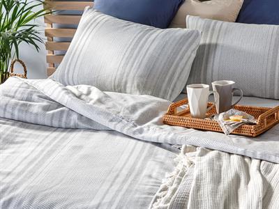 Elite Diamond СПАЛНО БЕЛЬО КОМПЛЕ Единичен Багрени нишки 160x220 cm Сив