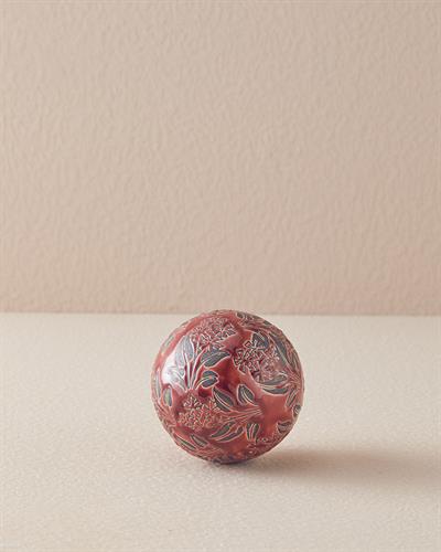 Ella Декоративен Предмет Порцелан, Бордо Червено, 7,5 Cm