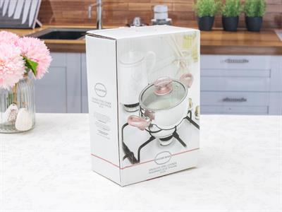 Elves ТЕНДЖЕРА Стъклен с капак Неръждаема стомана 16 cm Gray