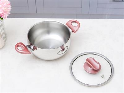 Elves ТЕНДЖЕРА Стъклен с капак Неръждаема стомана 16 cm Gray