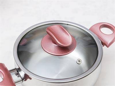 Elves ТЕНДЖЕРА Стъклен с капак Неръждаема стомана 16 cm Gray