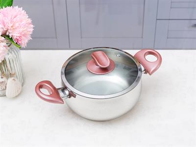 Elves ТЕНДЖЕРА Стъклен с капак Неръждаема стомана 18 cm Gray