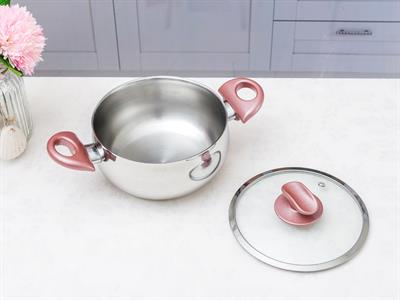 Elves ТЕНДЖЕРА Стъклен с капак Неръждаема стомана 18 cm Gray