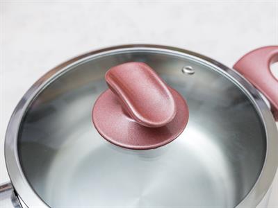 Elves ТЕНДЖЕРА Стъклен с капак Неръждаема стомана 18 cm Gray