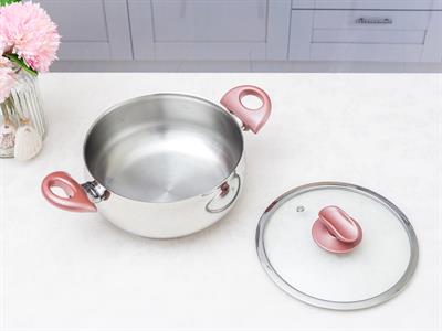 Elves ТЕНДЖЕРА Стъклен с капак Неръждаема стомана 20 cm Gray