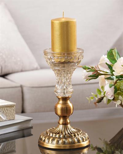 Emerald Свещник 12x12x22 см Златен