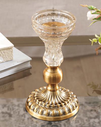 Emerald Свещник 12x12x22 см Златен