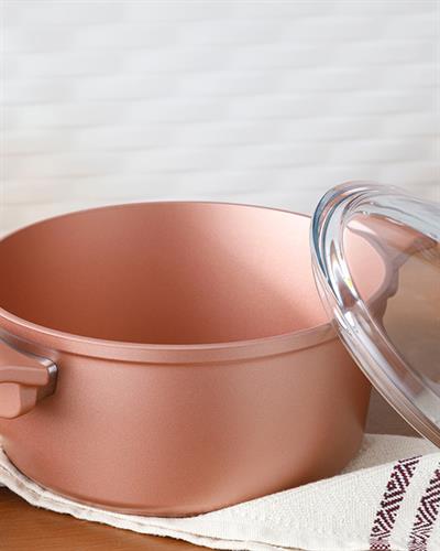 Emma Granite With Glass Lid Deep Pan 20 cm Bronze