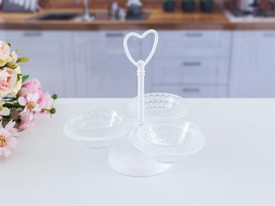 Emma Wrought Iron 3 Set Sauce Bowl White