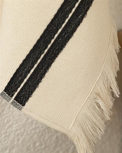 Ena Кърпа За Изсушаване С Пискюли, Памучен, Черно, 40 X 60 Cm
