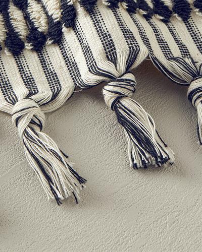 Endi Line Кърпа За Лице Багрени нишки Памучен 50x80 см Черен - Светлобежов