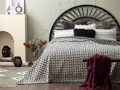 English Home Одеяло Единичен Памучен 150x200 см Бял - Морскосин