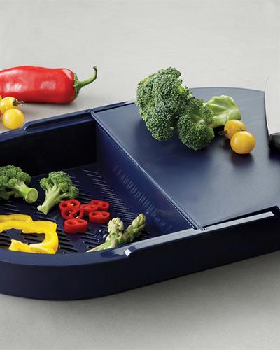 Enjoy ДЪСКА ЗА РЯЗАНЕ С контейнер за събиране Пластмасов Dark Blue