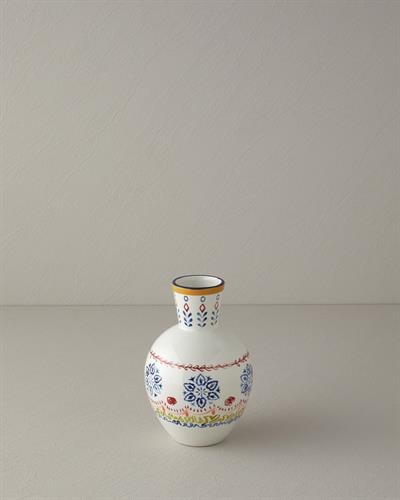 Enrica Ваза 25 см Бял - Син