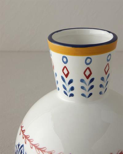 Enrica Ваза 25 см Бял - Син