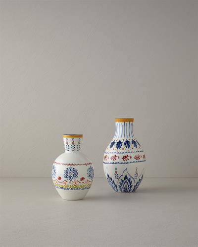 Enrica Ваза 28 см Бял - Син