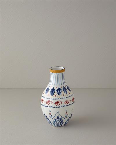 Enrica Ваза 28 см Бял - Син