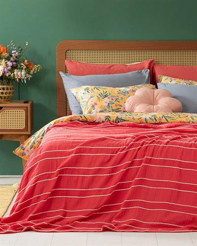 Essence Покривка За Легло Единичен Размер, Муселин, Розово, 160 X 240 Cm