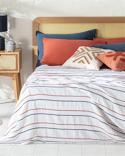 Essence Покривка За Легло Двоен Размер, Муселин, Бяло, 240 X 260 Cm